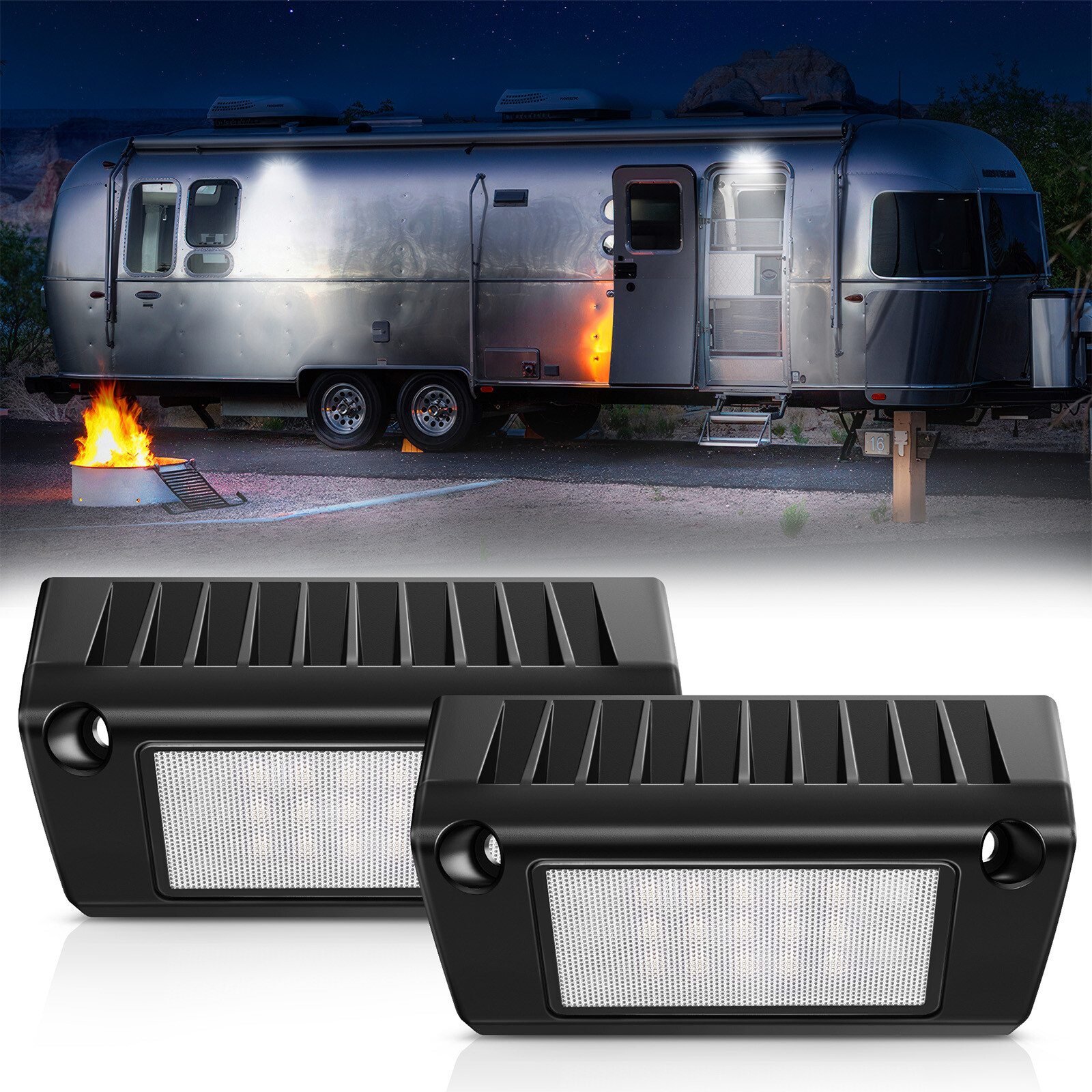 2X 5″ 45W LED Porch Lights LED Exterior Utility Awning Lights Kit For RV Camper