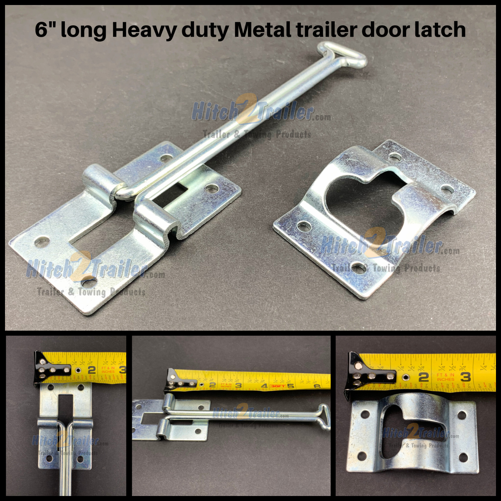 (1) Trailer Camper RV HD 6″ Door Hold Back Trailer Side Door Metal Hook Latch