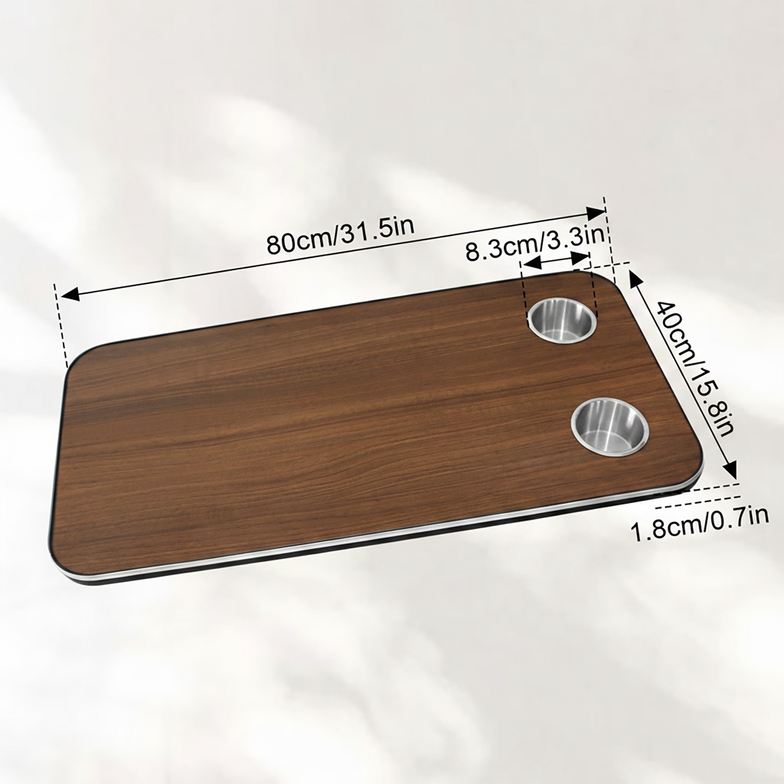 RV Table Top 31.5 x 15.8 Camper Dinette Replacement with Cup Holders