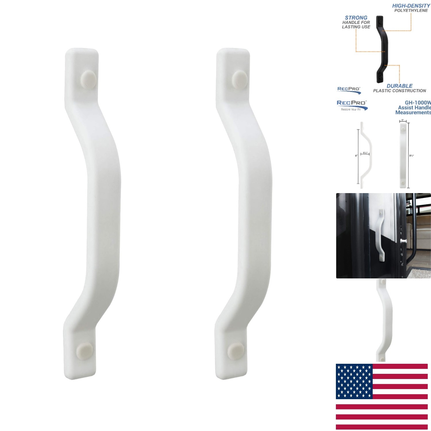 Ambidextrous RV Grab Assist Handles | 9.5″ for All Users | Simple Installation