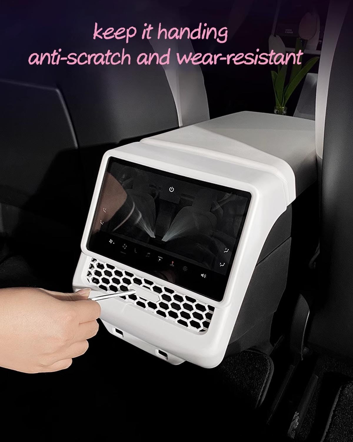 YOKOOHITECH Carbon Fiber Pattern AC Vents Cover, Highland Model y Matte White
