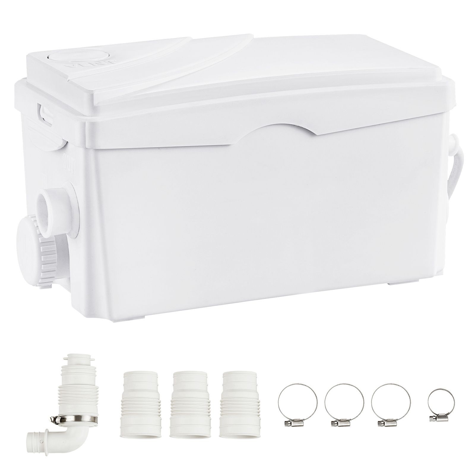 350W Macerator Sewage Pump 23ft Head, Upflush for Sink Shower Tub