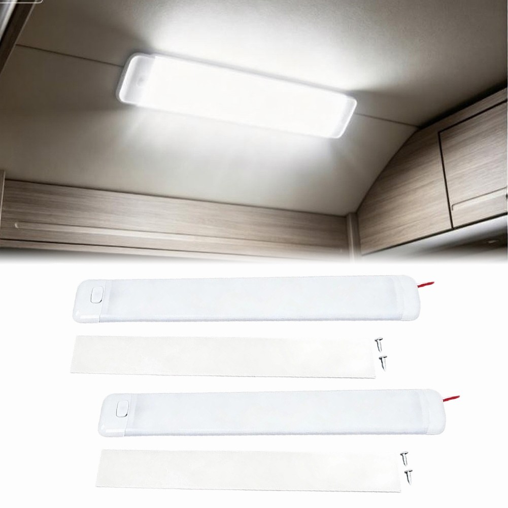 LED Interior Lighting Strips 2PCS 96 LED 276mm Cool White 12-85V for Campervans