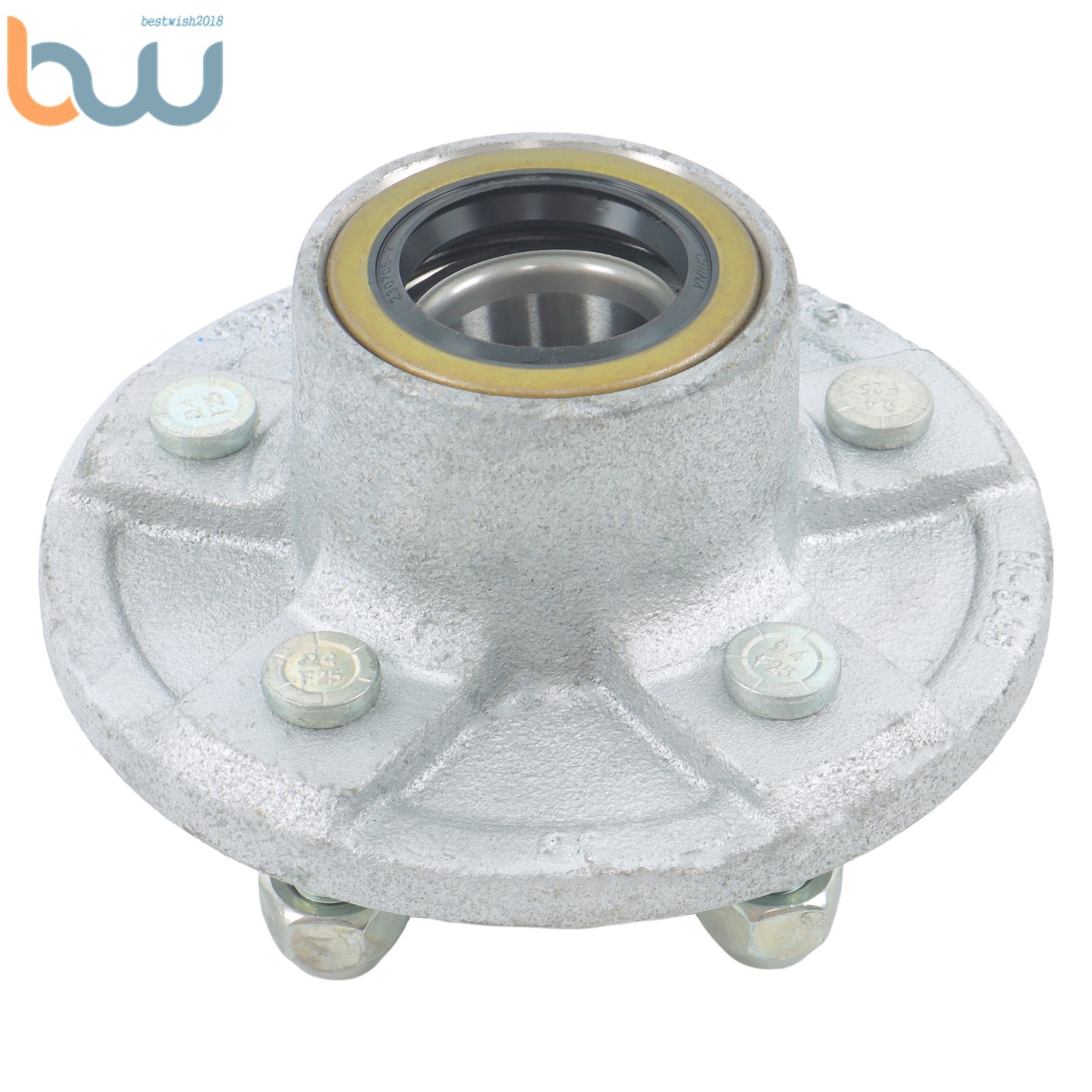 1 Set Pre-Assembled Galvanized Trailer Hub Kits 5 on 4.5 For 3500 lbs Axle 5×4.5