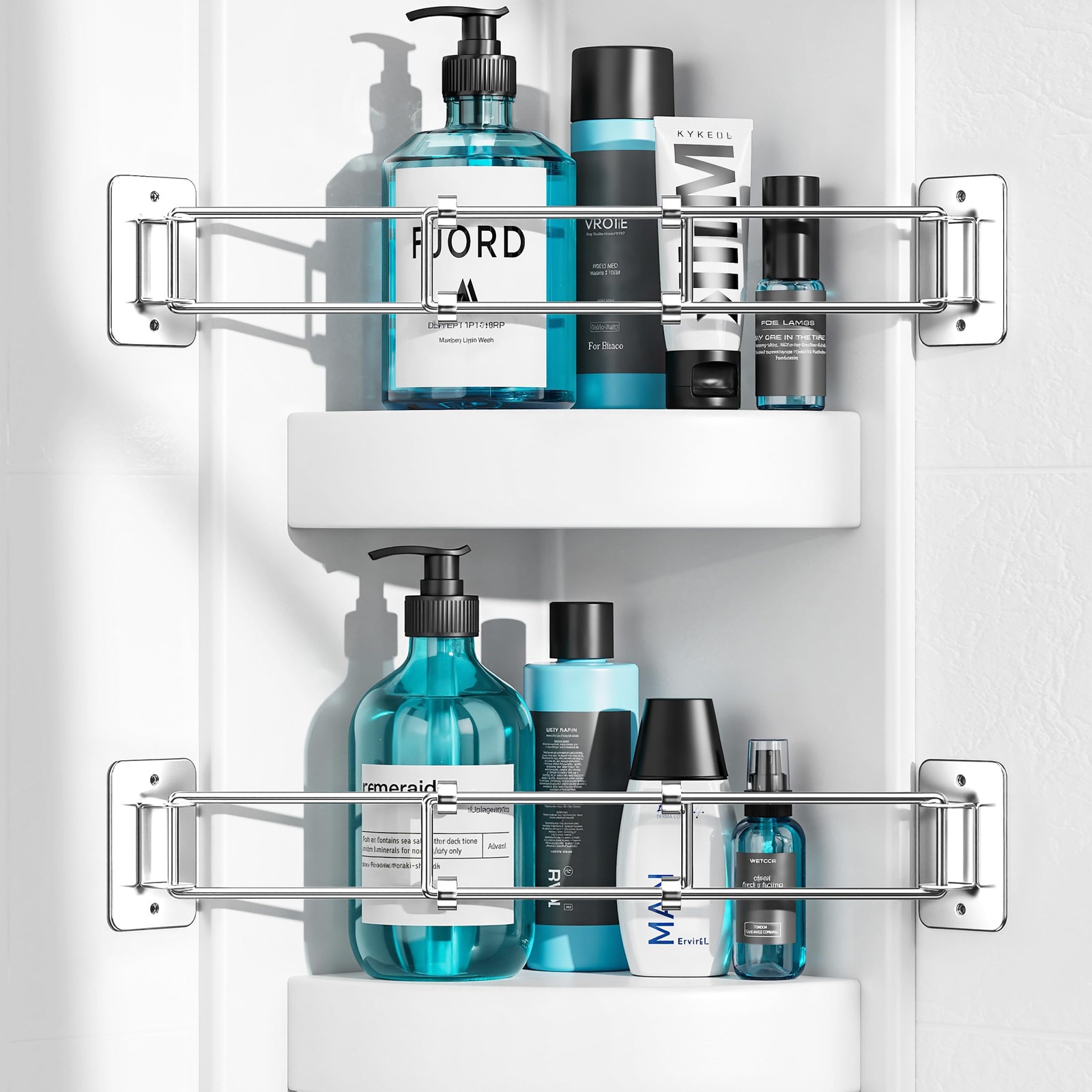songsoso 2 Pack RV Shower Corner 13.3 x 2 x 2.3 inches, Stainless Steel