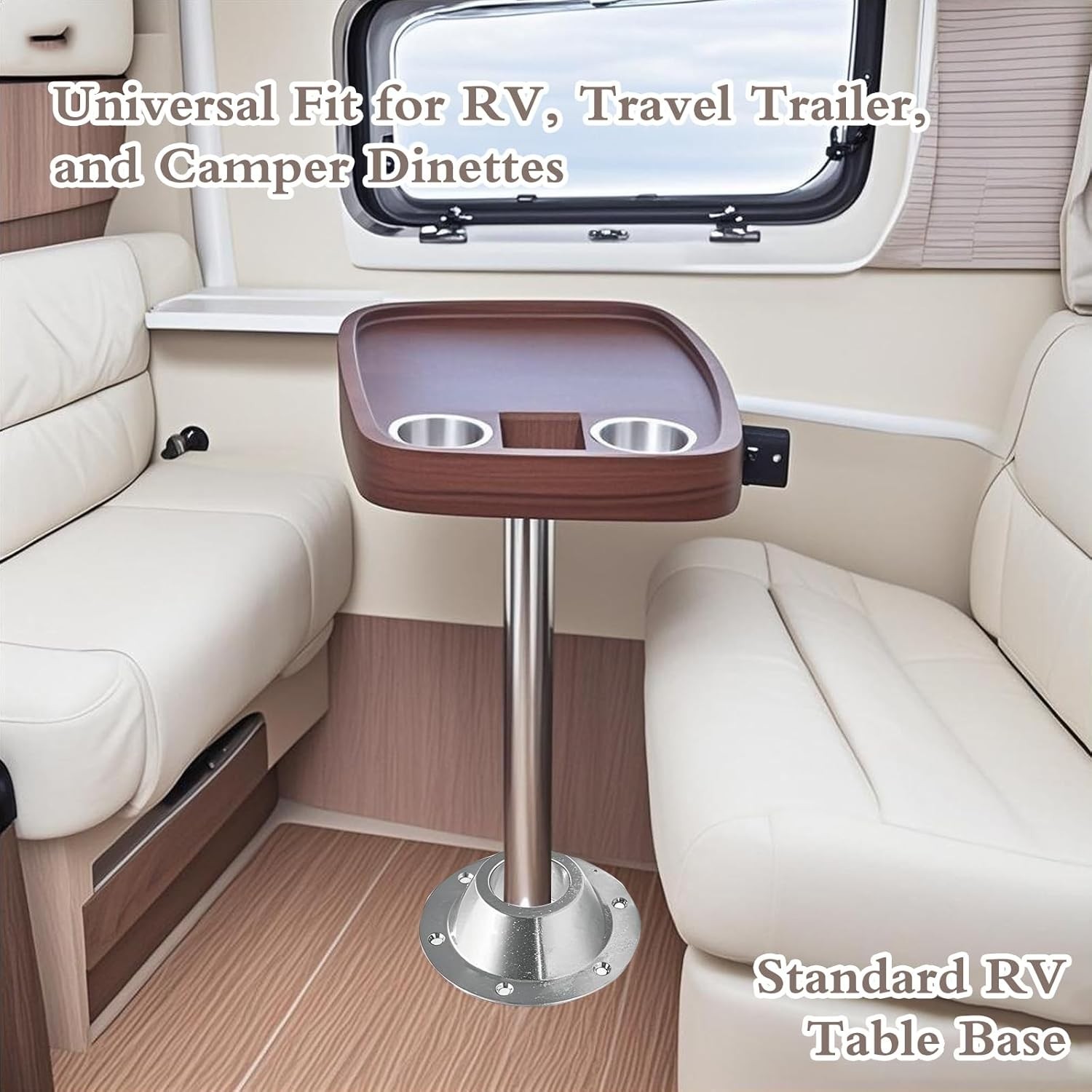 2-Pack RV Table Base Mount,Camper Aluminum Pedestal Leg Base…