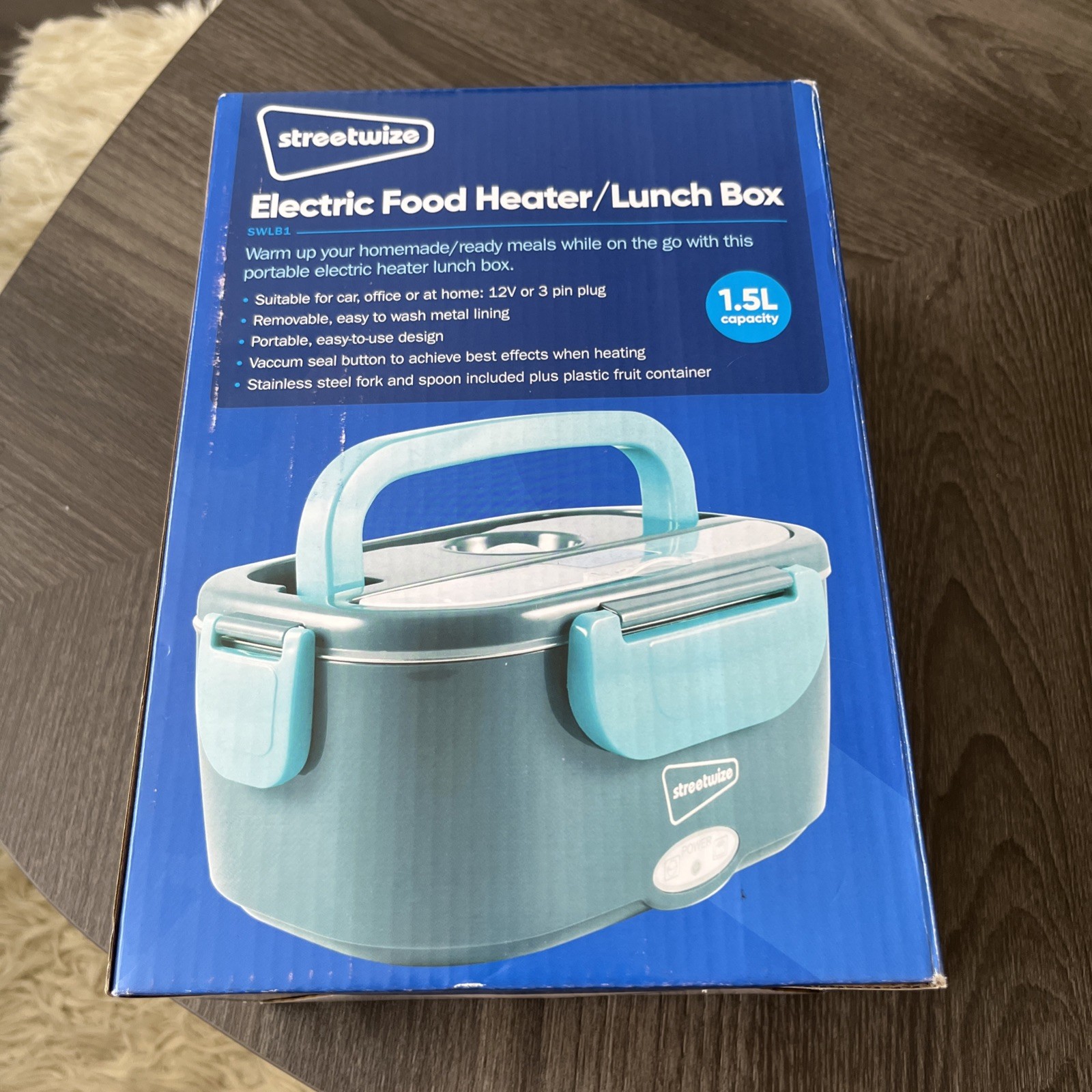 Streetwize Electric Food Heater Lunch Box 1.5 LT 12v + 230v Mains SWLB1