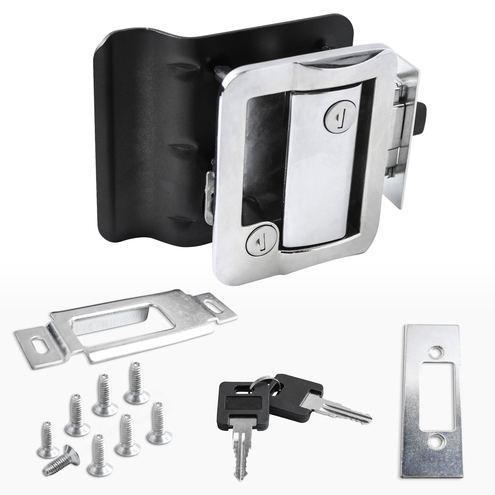 2X NEW CHROME RV CAMPER TRAILER MOTORHOME PADDLE ENTRY DOOR LOCK LATCH DEADBOLT
