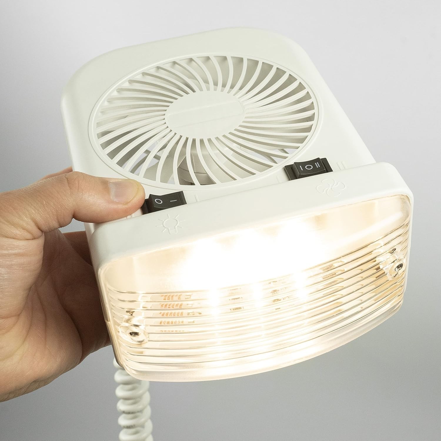 Multi-Purpose 12V LED Light & Fan with Durable Construction for RVs and Tents