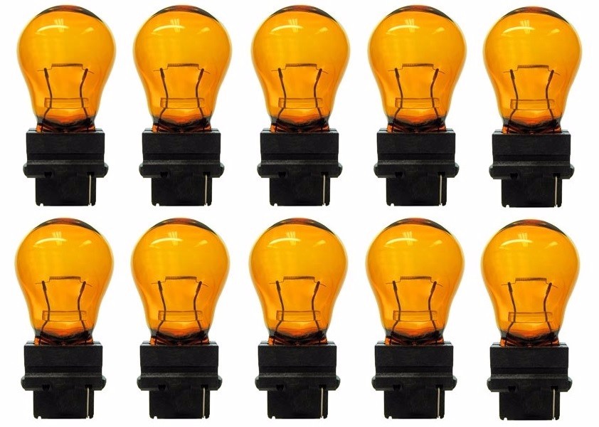 10x 3156 AMBER STOCK TAIL LIGHT REAR BRAKE STOP TURN SIGNAL LAMPS BULBS 3156NA