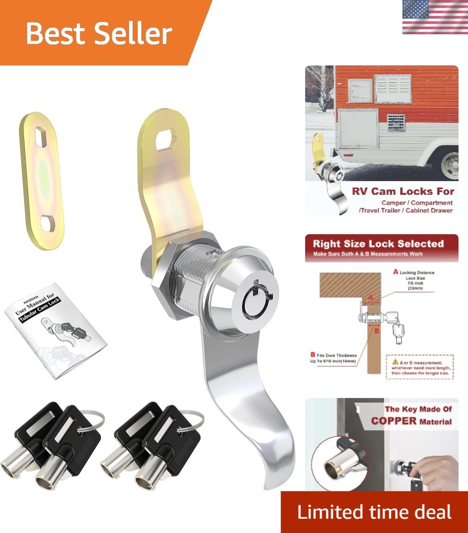 Upgrade Your RV with 7/8 Inch Storage Door Lock – Keyed Alike Included