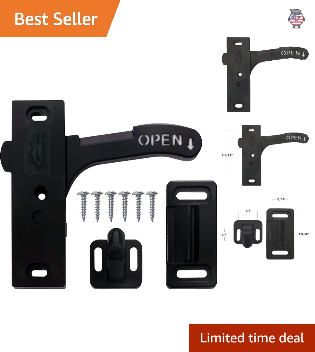 Universal Right-Hand Screen Door Handle for RVs – Easy Installation & Secure Fit