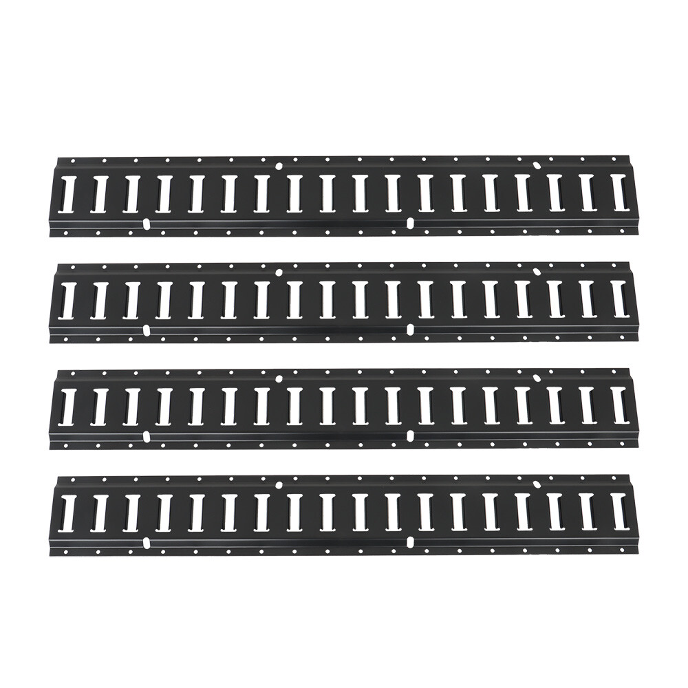 4 Pack 3′ E Track Tie Down Rail Kit Bar Rails Powder Coat Black Secure Cargo