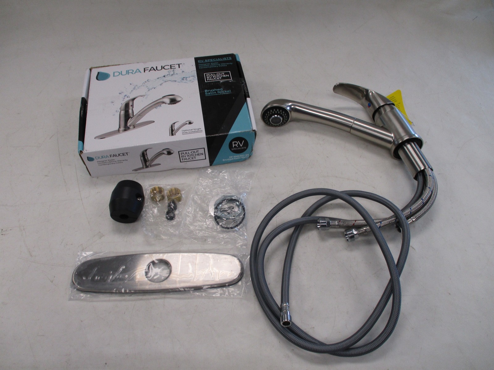 DURA FAUCET PULL OUT SWIVEL KITCHEN FAUCET BRUSHED NICKEL DF-NMK852-SN RV