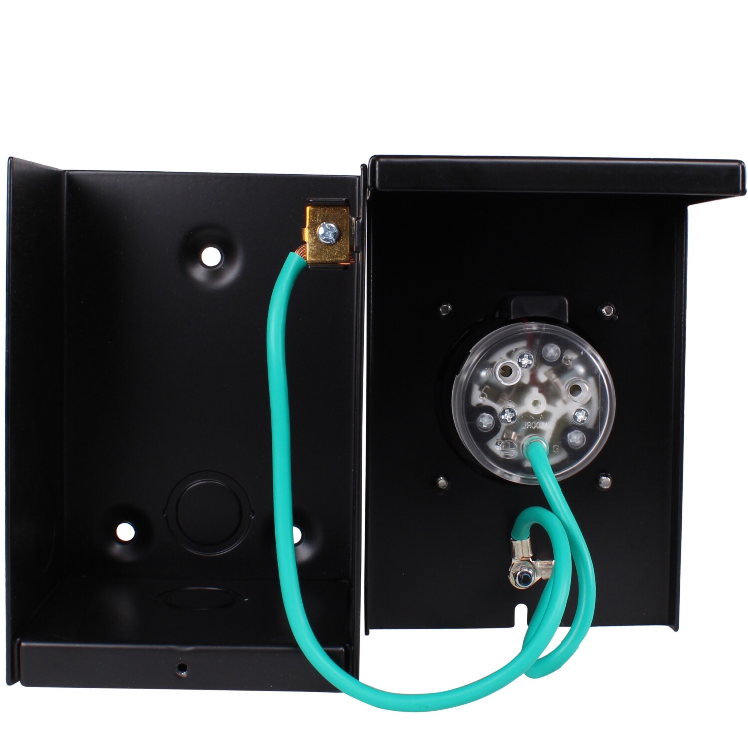 L5-30P 30 Amp RV Generator Power Cord Inlet Box Outdoor Black 125 Volt 3-Prong