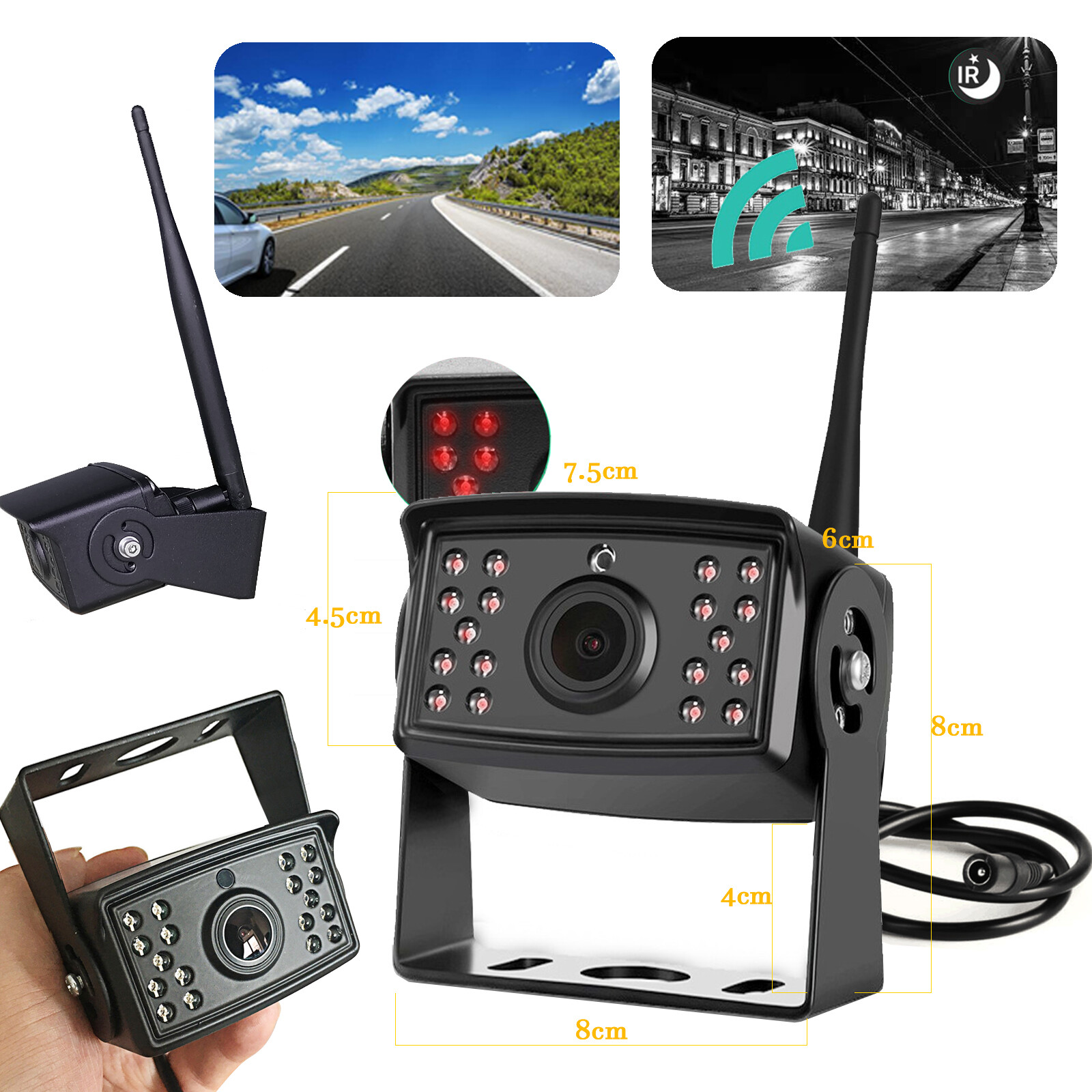 Digital Wireless 7″ IPS Monitor DVR 1080P Backup Cameras For Truck Reversing