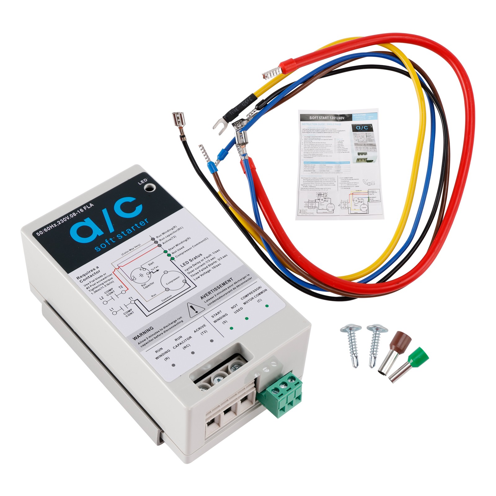 08-16A Soft Start Module For 1.75-3.5 Ton AC Units Reverse Motor Protection US