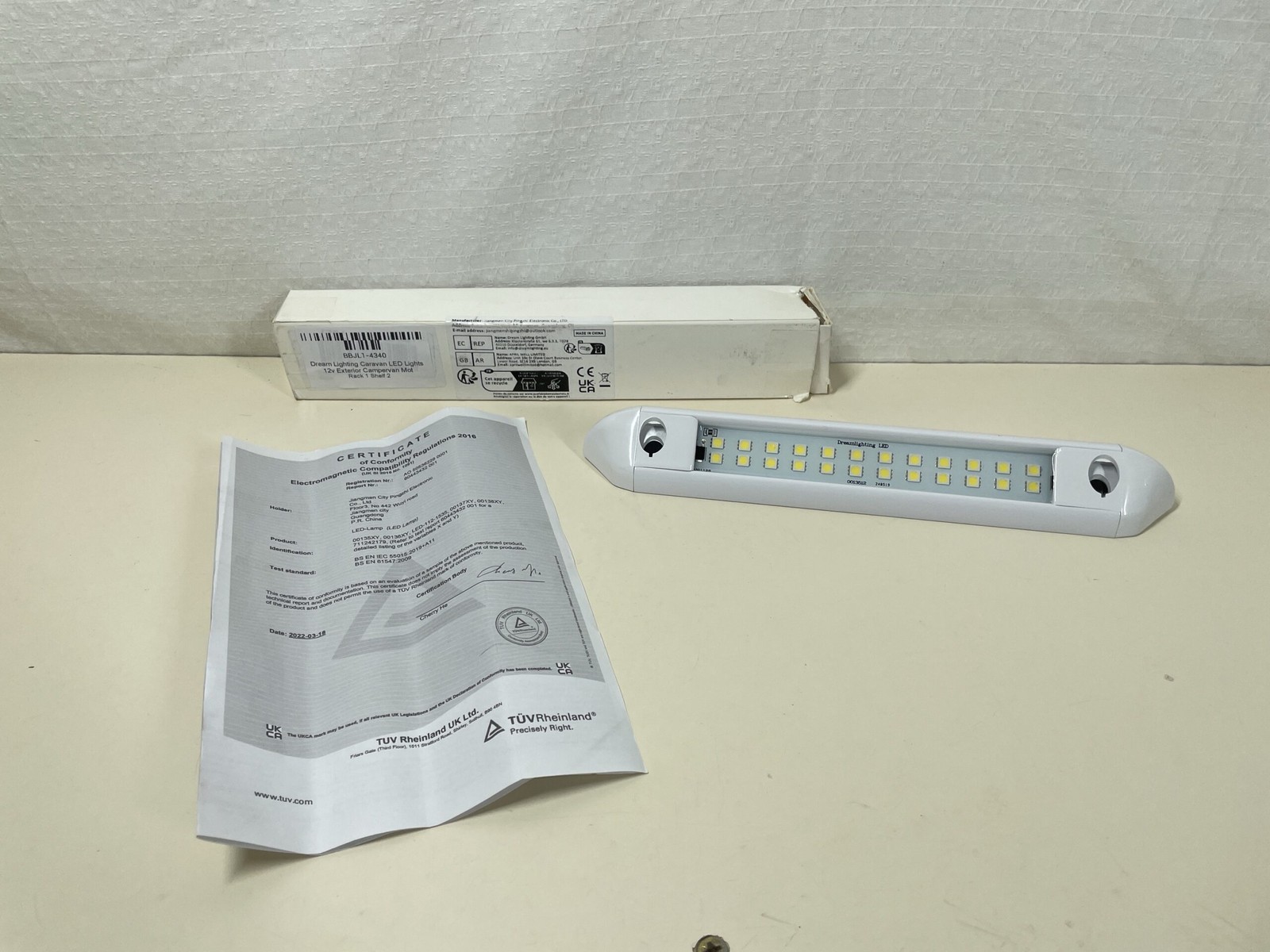 12V LED Caravan Light Bar 250mm Exterior Awning White Waterproof IP66 Motorhome