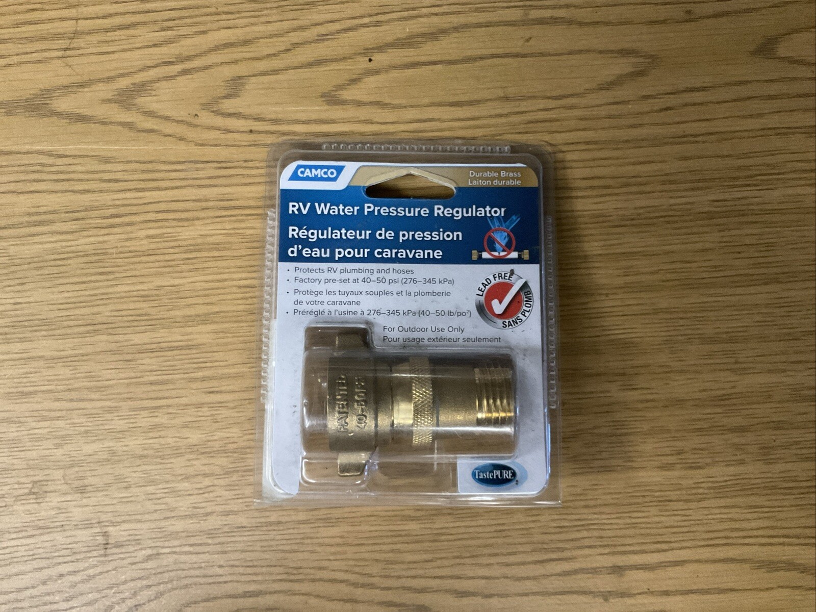 Camco 40051 – Brass RV Water Pressure Regulator – NEW.