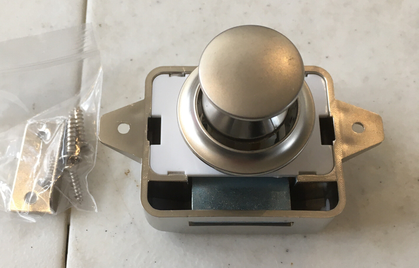 [3 Pack]Large Push Button Latch Knob For Camper Cabinet Doors Polished Nickel