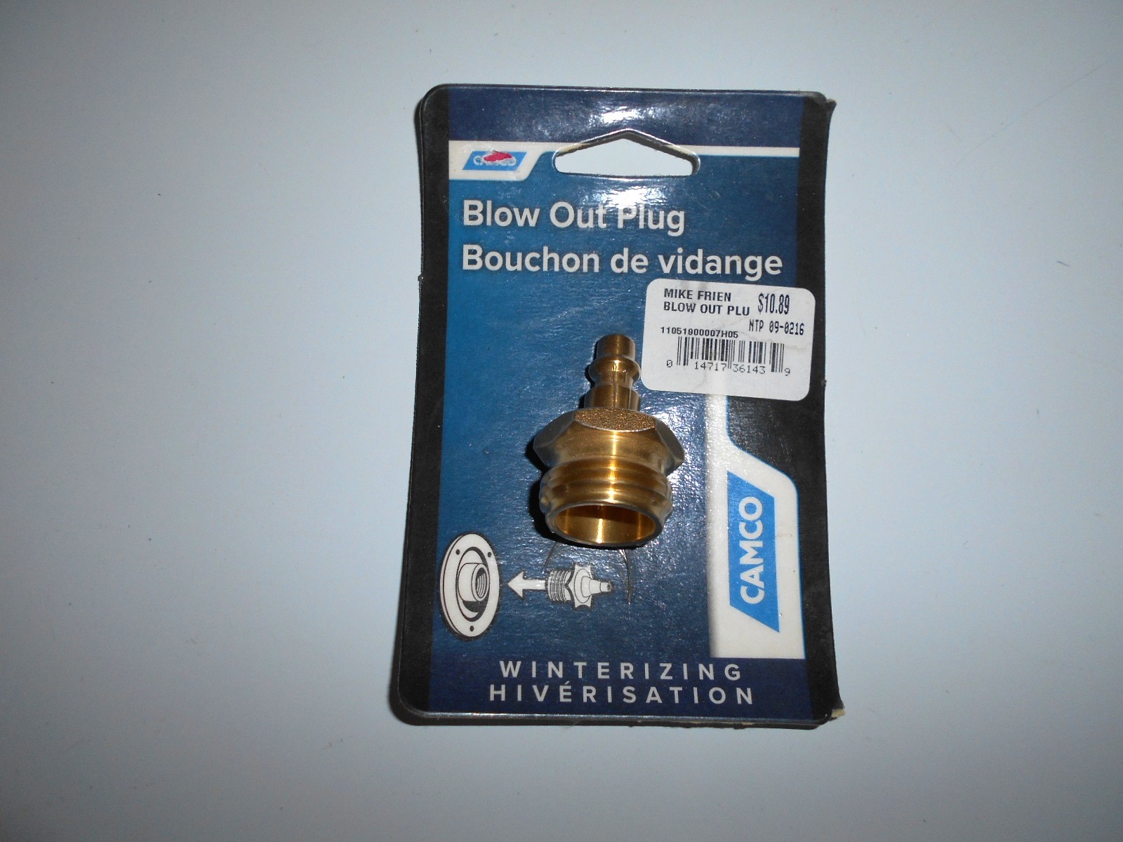 Blow out plug quick connect fitting for winterizing RV mobile home boat Camco