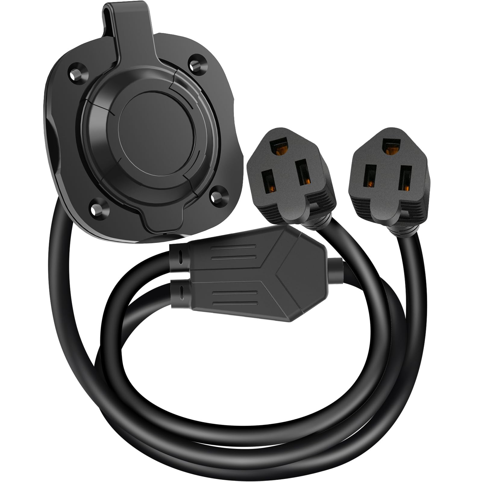 Rv Shore Power Inlet Charger Plug 15 Amp 125v Ac Power Inlet Port Plug With Inte