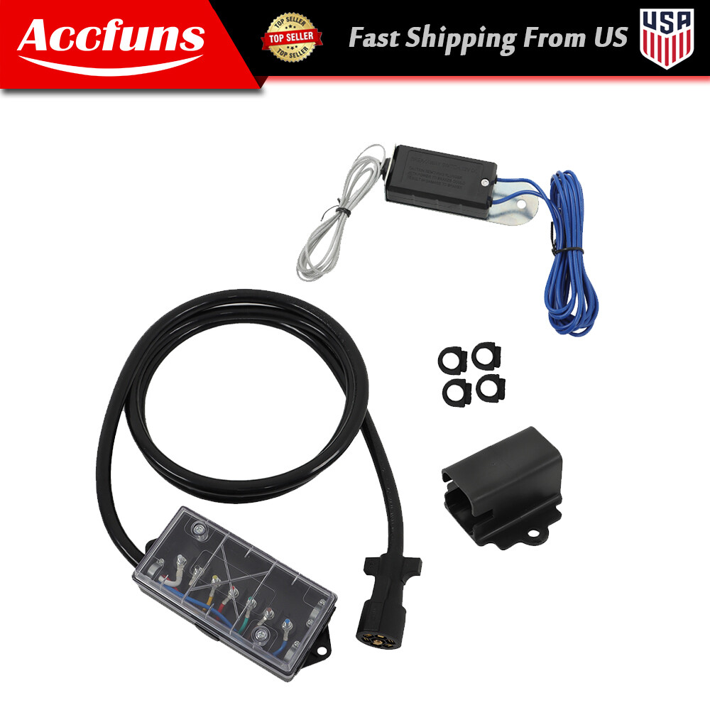 For NEW 7-way 7-pin trailer cable-8FT with Junction Box + Wiring Harness Kit