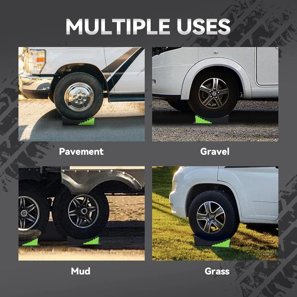 RVMATE Camper Levelers 8-Piece Kit RV Leveling Blocks Wheel Black