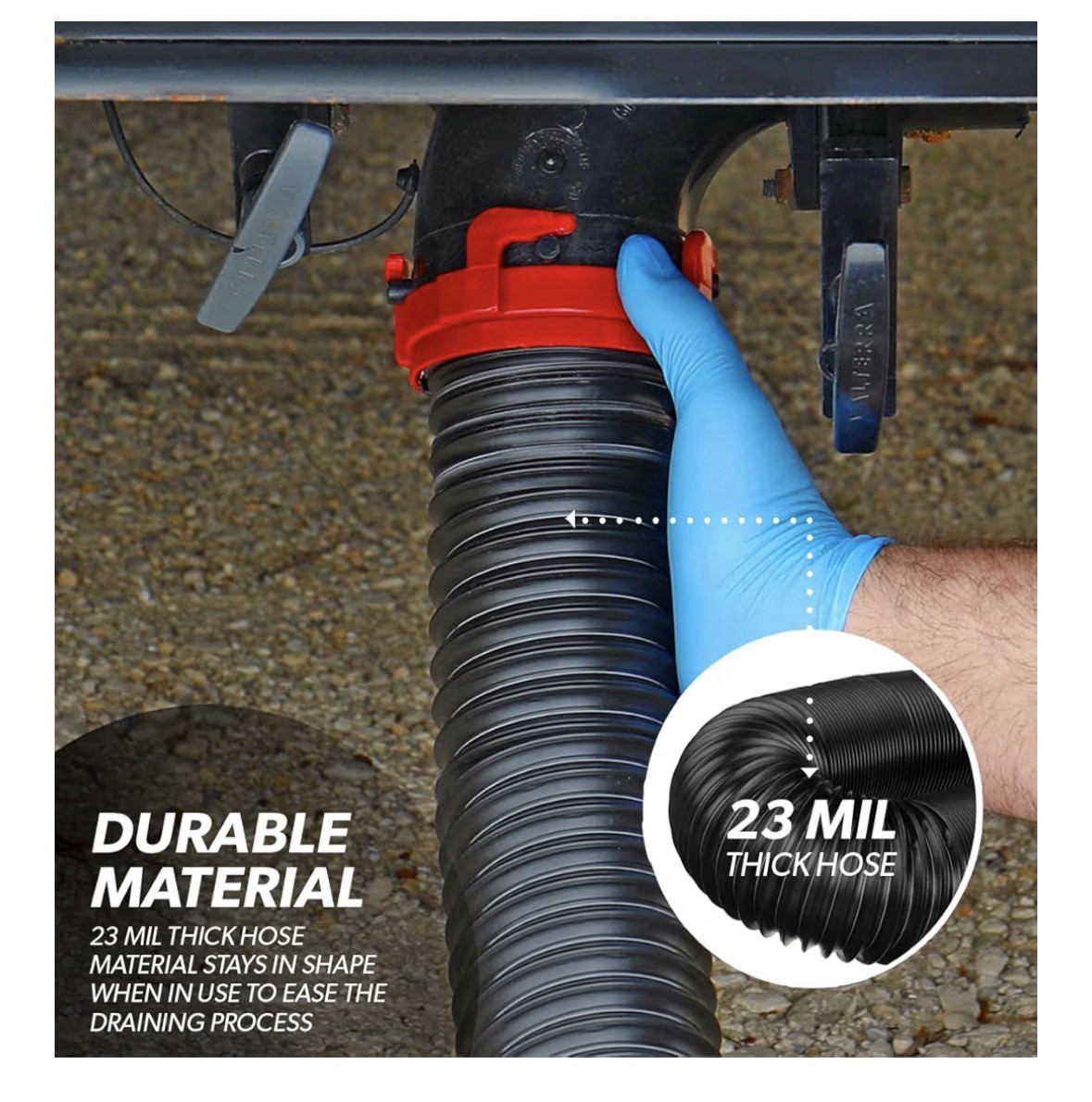 RV Sewer Hose Kit with 2 Hoses and Adapter for Easy Coupling 20ft