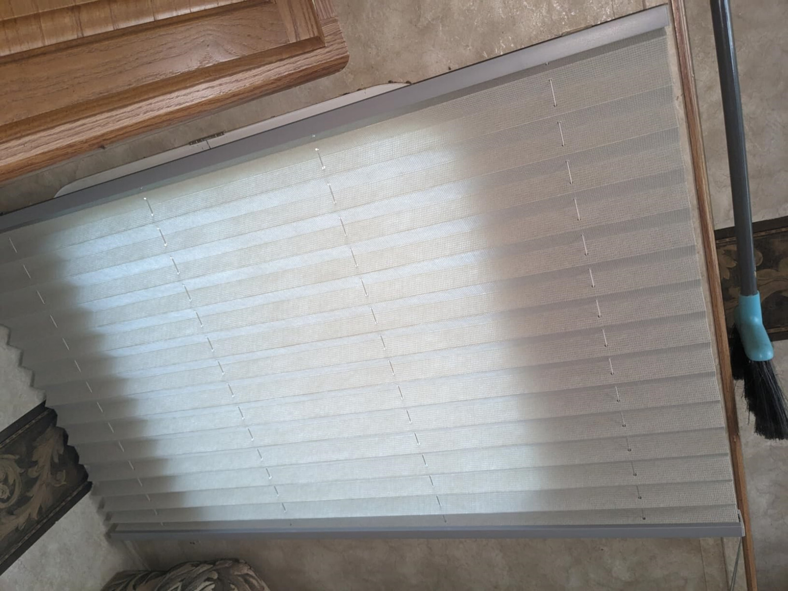 Gray RV Blinds Motorhome Window Shades Camper Pleated Privacy for Travel Trailer