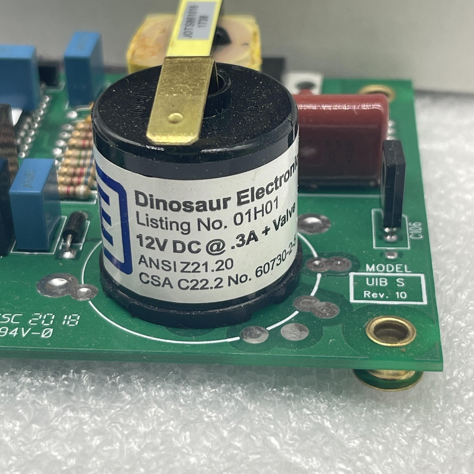 Dinosaur Electronics UIB S RV Ignition Control Board 12V Spade Rev 10 Green