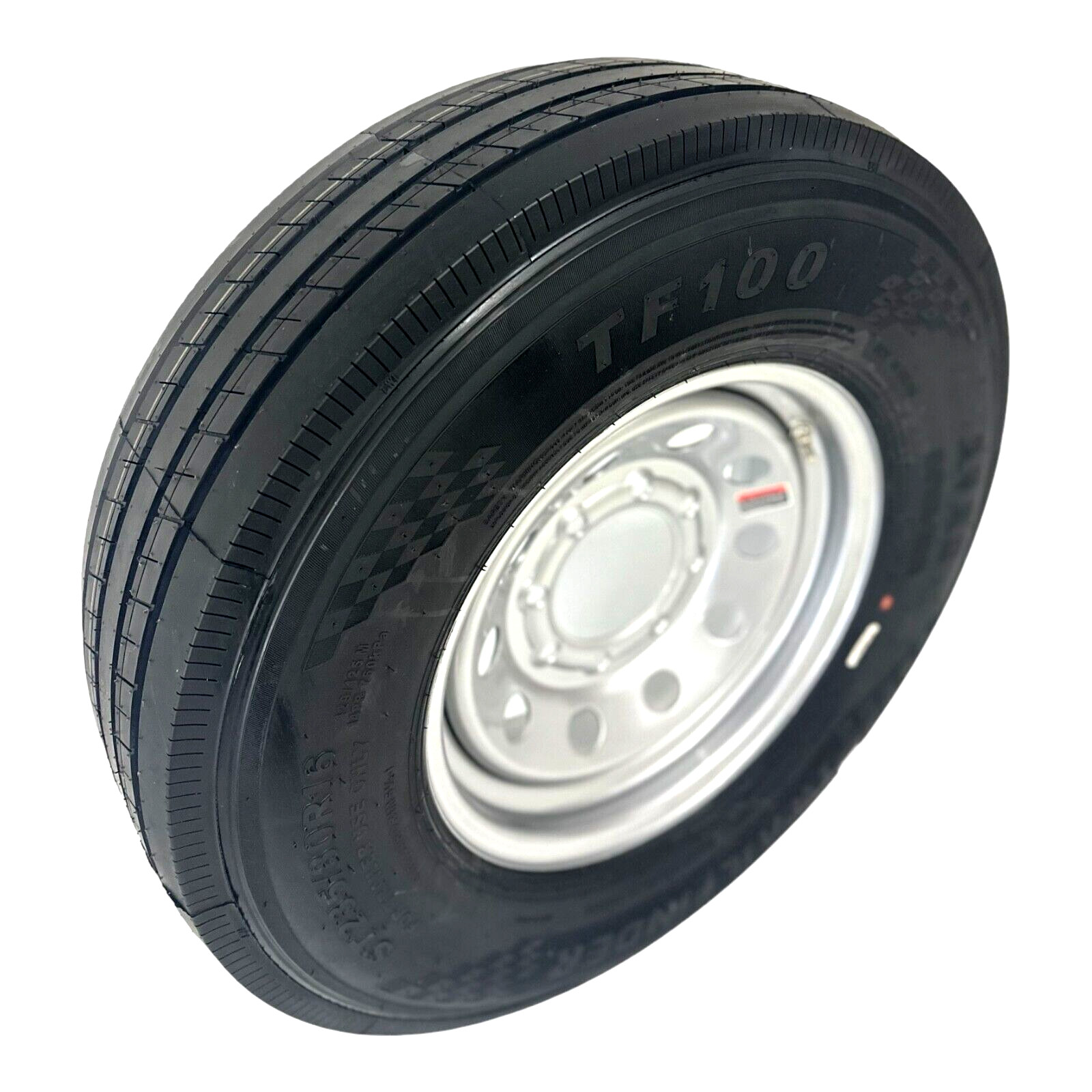 Trailer Tire On Rim ST235/80R16 Radial LRG 8 Lug 8×6.5″ Modular Silver Wheel