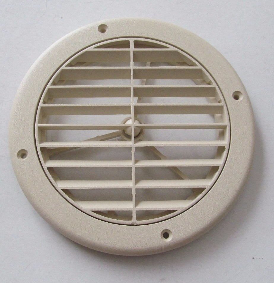 7″ Round Bigport #9850 Light Beige Ceiling A/C Vent 1/4″ Extension RV Motorhome