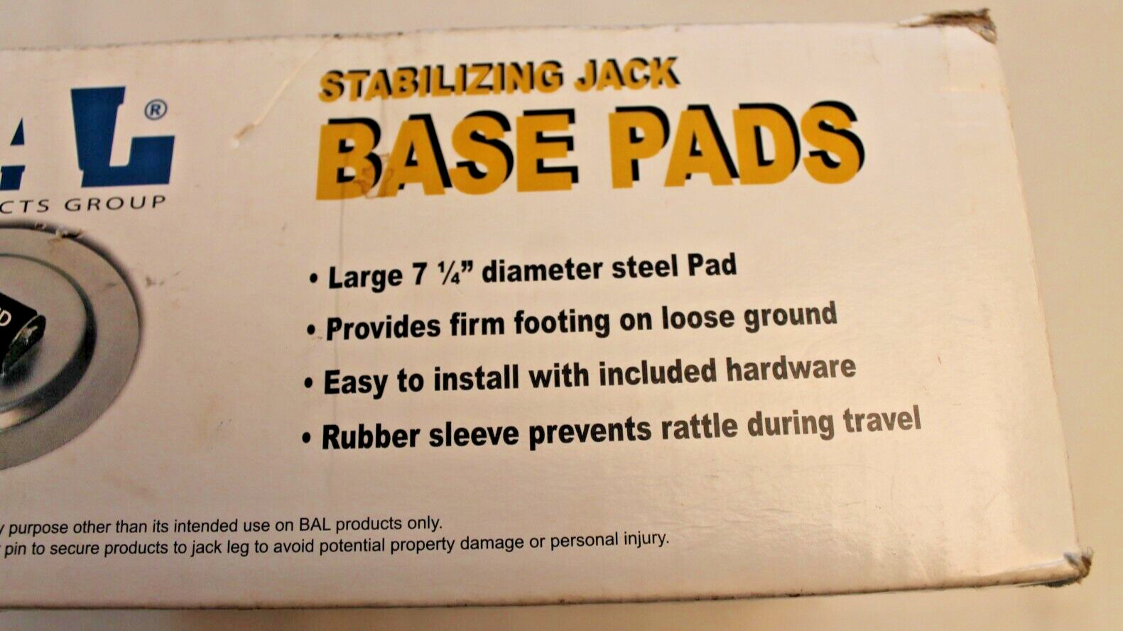 BAL STABILIZING JACK BASE PADS MODEL 20031 for t-type and telescoping jacks, 4ea