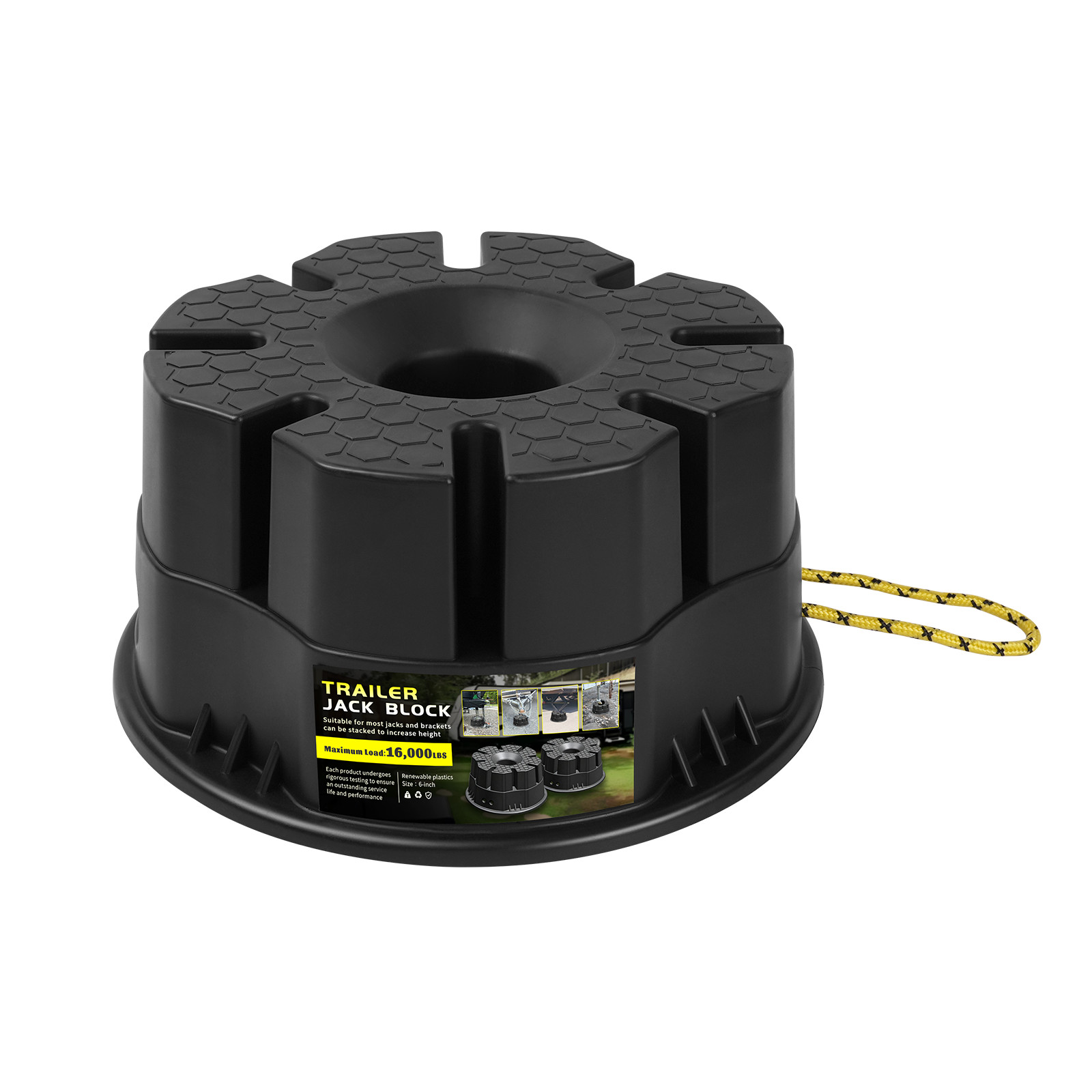 4* 16,000lb Heavy-Duty Trailer Jack Block RV Leveling Pads RV Stabilizer Stands