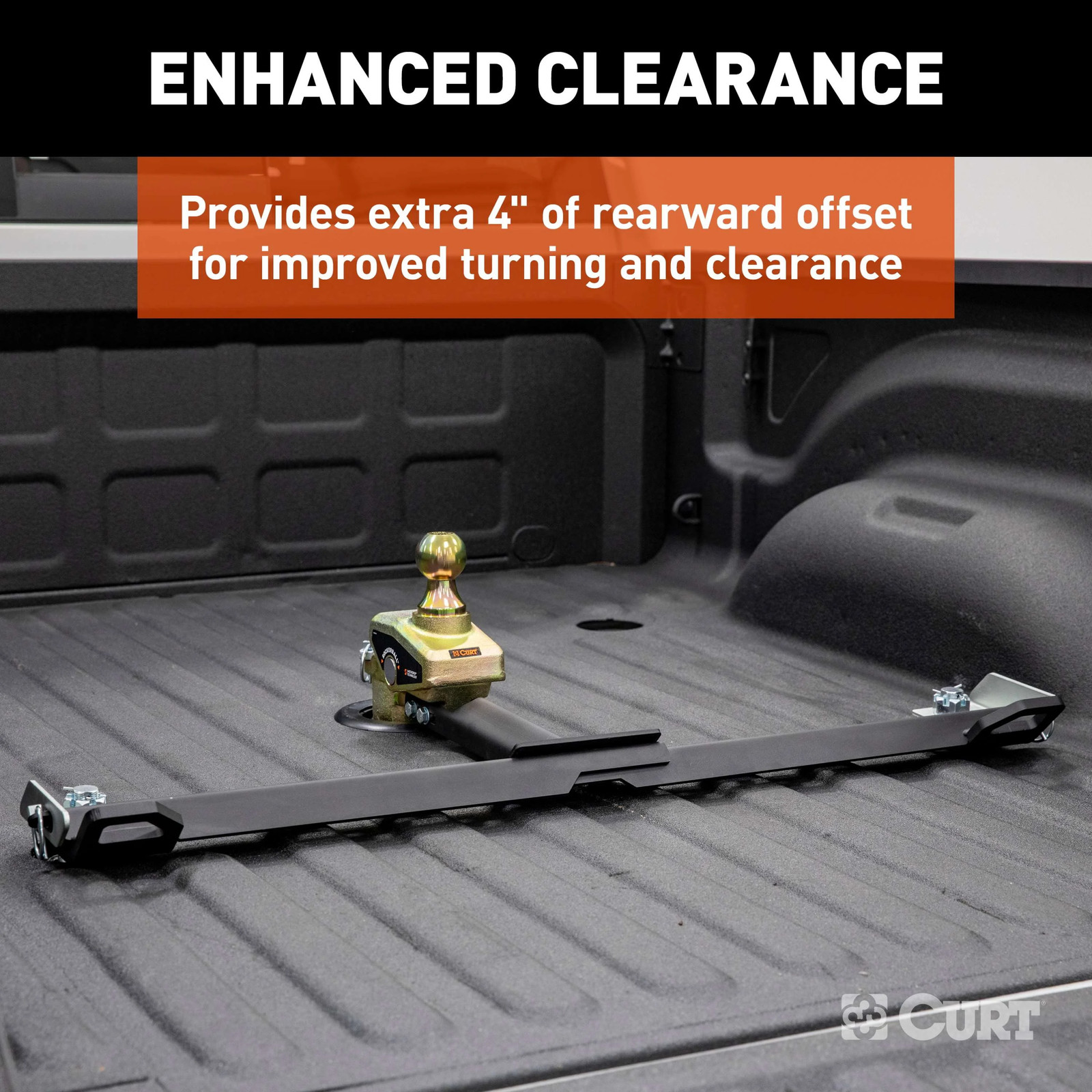 CURT Rockerball Multi-Fit OEM Puck System Gooseneck Hitch Ball, 4in Offset 60668