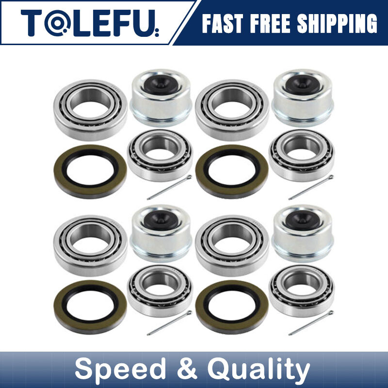 4Sets Trailer Bearing Kit 25580/25520 15123/15245 w/ Seals For 5200-7000Lbs Axle