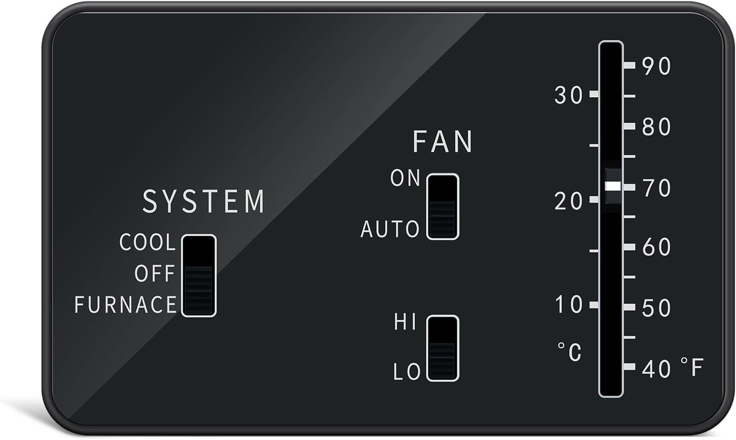 Classic 12V RV Thermostat – Cool/Furnace Control, Perfect for Air Circulation