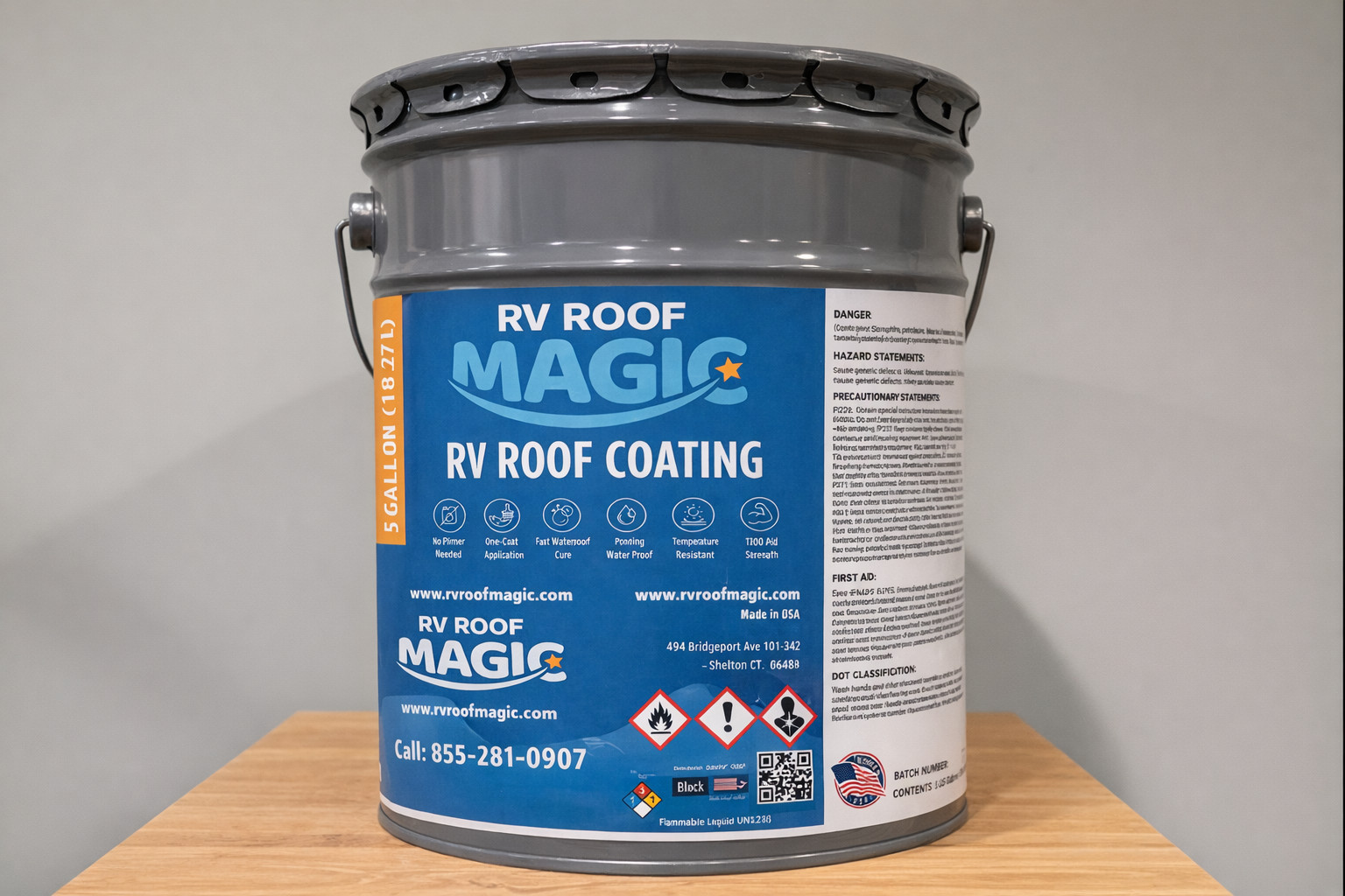 RV ROOF MAGIC – Fix RV Roof Leaks 4 Gallon Pail White Liquid Rubber Sealant Cove