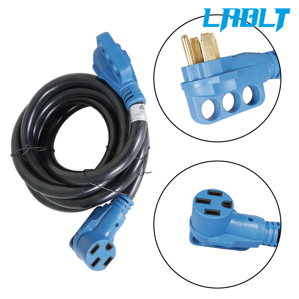 LABLT 50A RV Extension Cord NEMA14-50P to 14-50R Rain Proof Power Cable 15-50FT
