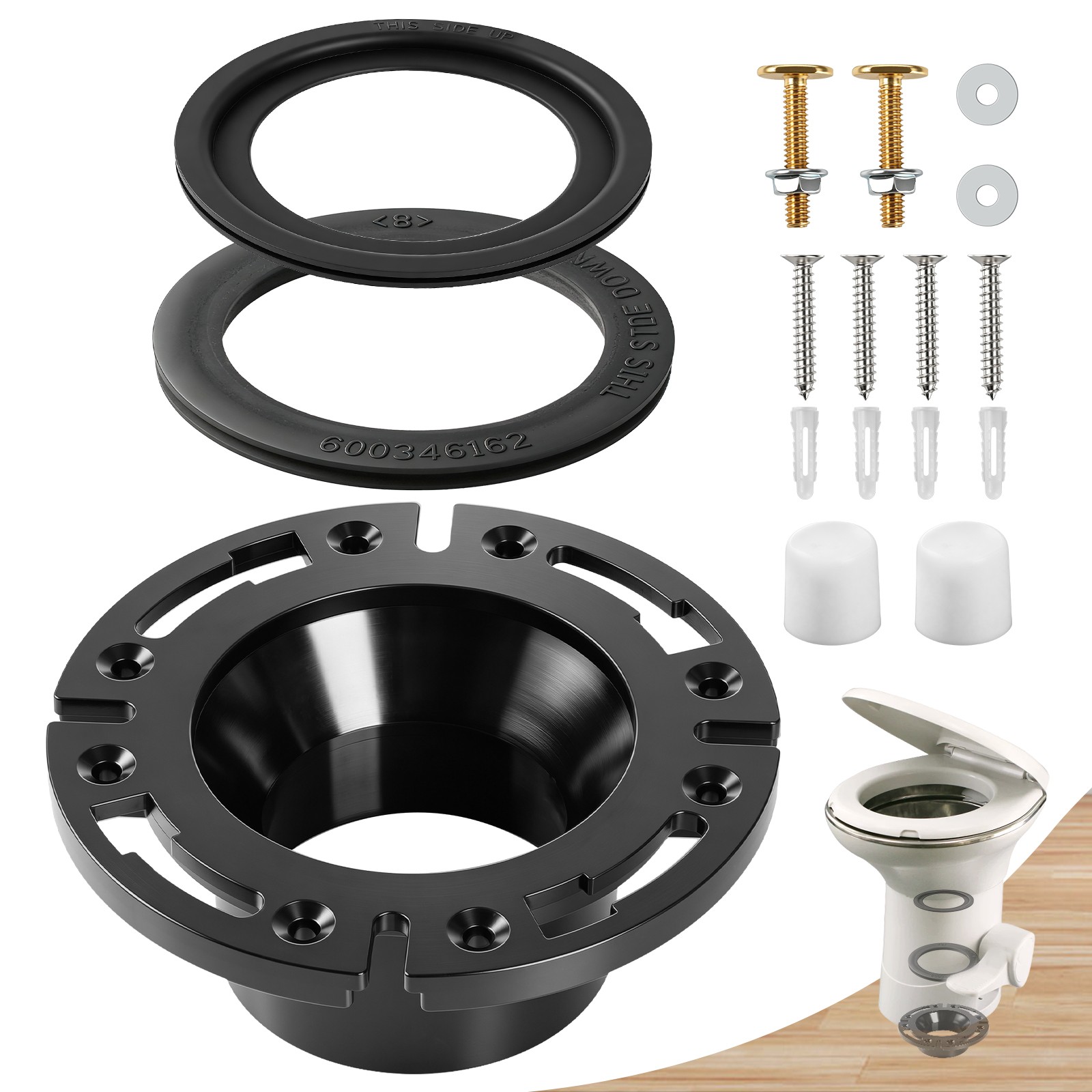 RV Toilet Seal for Dometic 300 310 320 Series, Flange, Flush Ball & Base Gasket