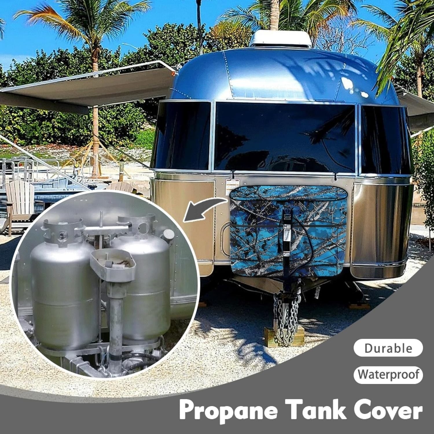 Durable Oxford Camouflage Propane Tank Cover for 20lb RV Units – Zipper Closure
