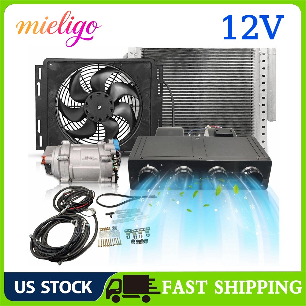 Mieligo 12V Fast Electric Cooling Under Dash Air Conditioner Car A/C Set