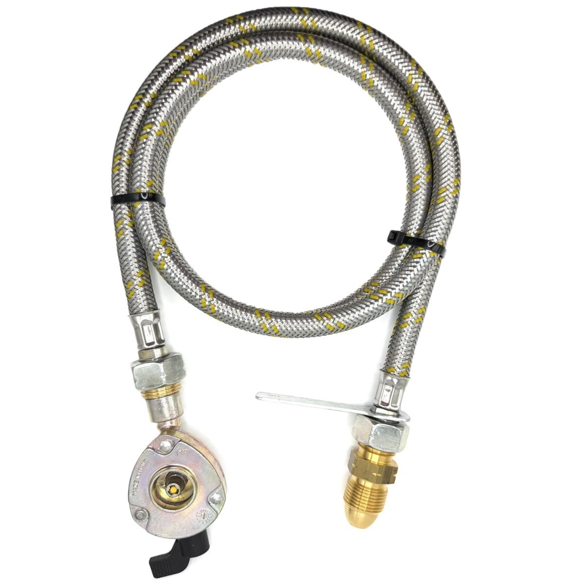1.5M Hose LPG UK Gas Bottle 5/8″ LH POL Adapter , 20mm CLIP ON 21.8mm lh