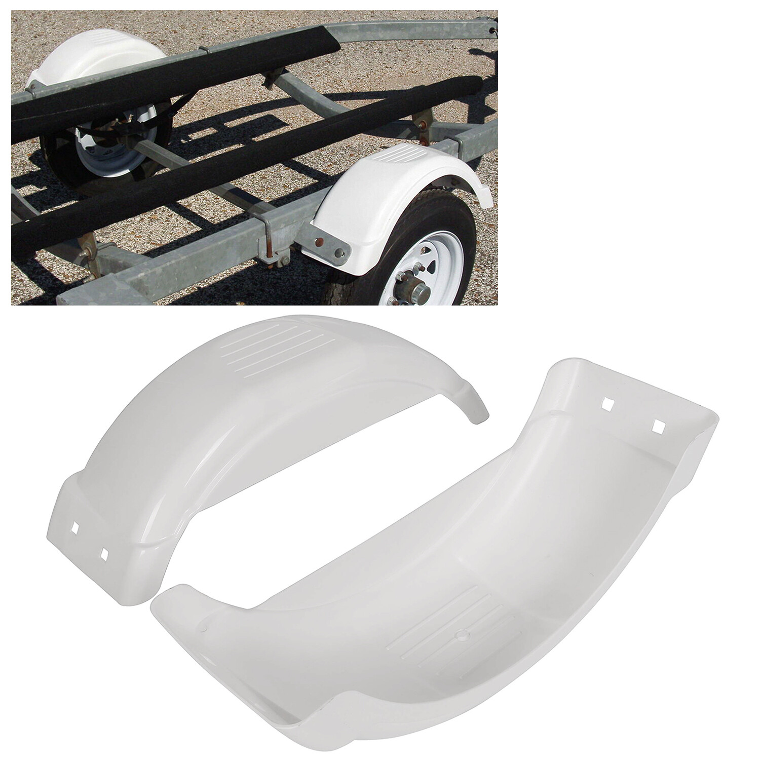 Set of 2 PWC/Jet Single Axle Trailer Fenders w/ Step for 8″-12″ Tire Wheel