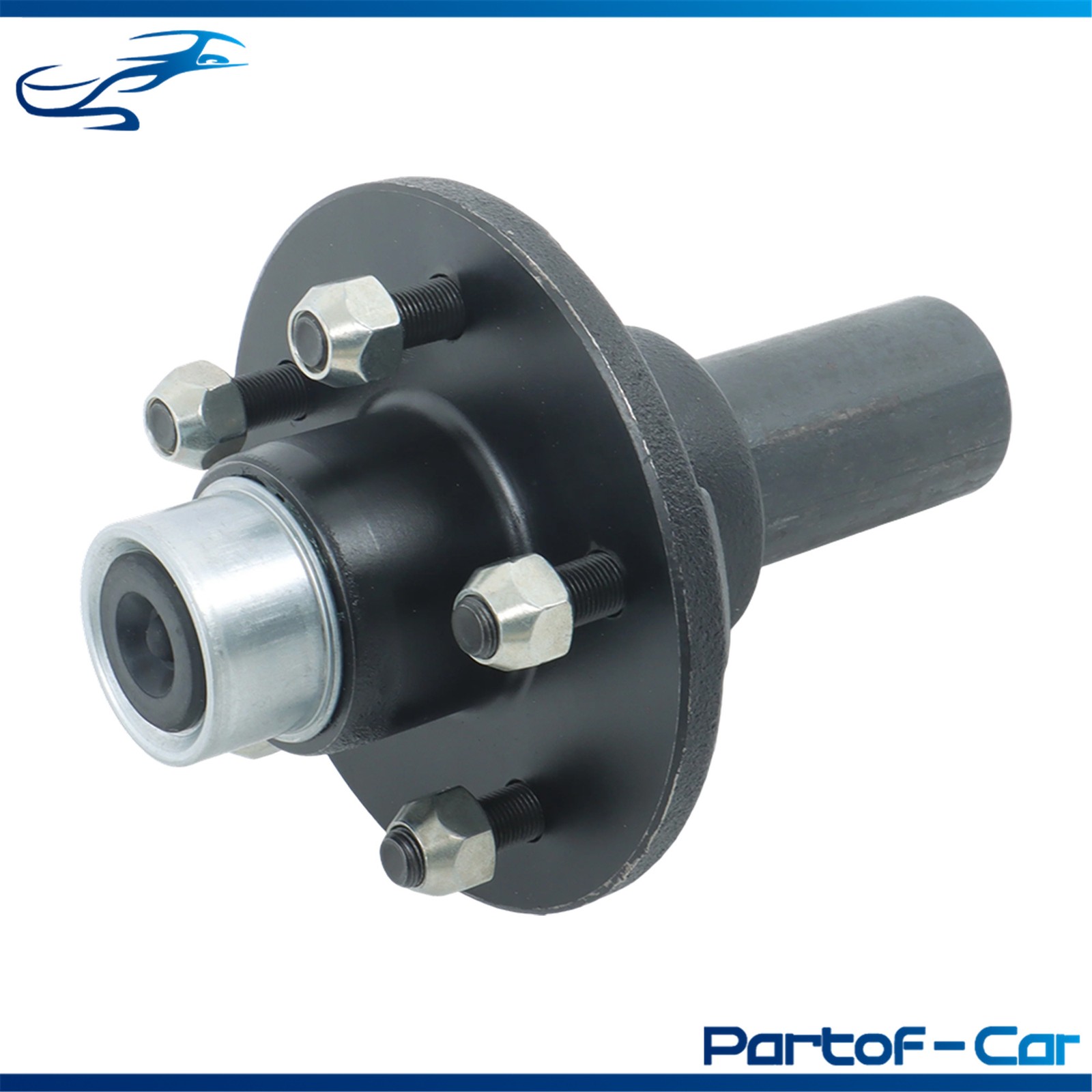 Round #84 Spindle 5 on 4.5′ Trailer Hub Kit W/ Bearing Kit For 3500 lbs Axle