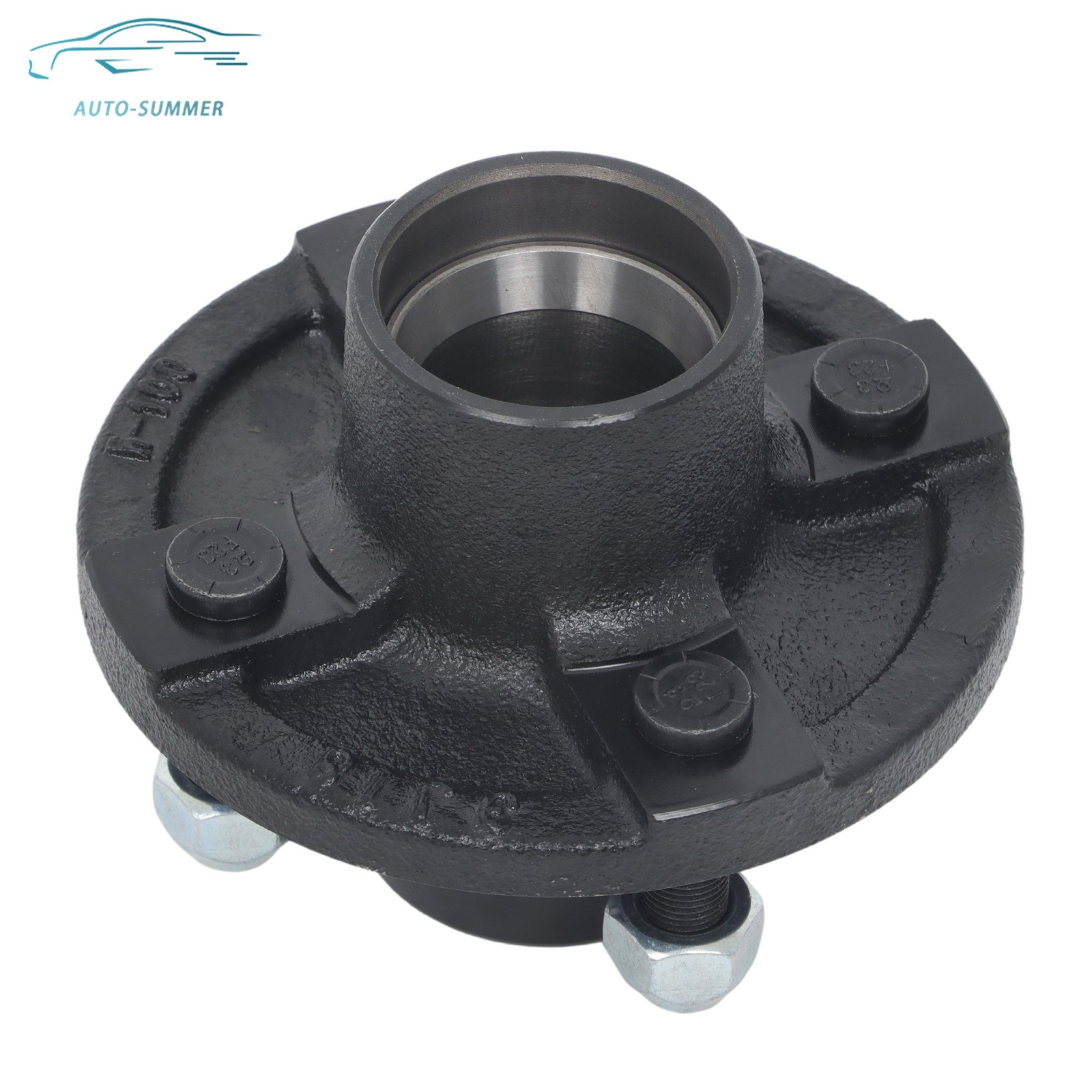 Pair Trailer Hub Bearing Kit 4 Lug 4″ Bolt & Round BT16 1-1/16″ Straight Spindle