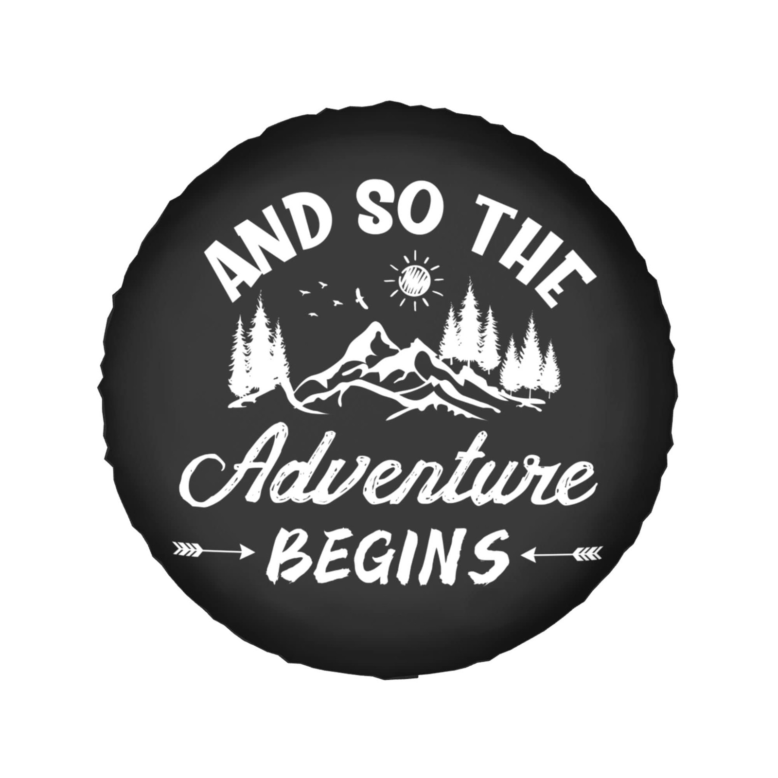 14 Inch Adventure Begins Spare Tire Cover Waterproof Wheel Protector For RV
