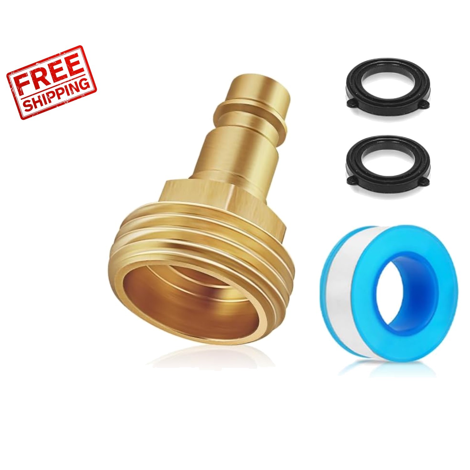 Lead-Free Brass RV Spray Port Quick Connect Adapter for Outdoor Showers