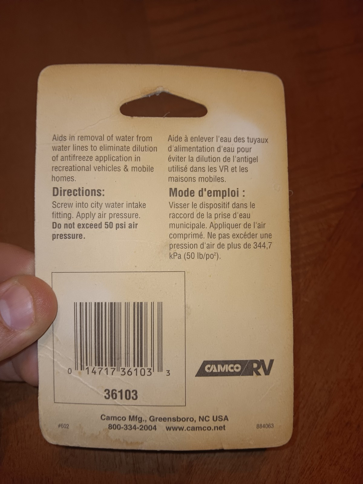 Camco RV Blow Out Plug Plastic for Trailer Camper Winterization Waterlines NEW!!